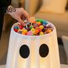 Halloween Ghost Candy Bowl Lighted Stand, Height Adjustable Large Holder with Indoor Tabletop Centerpiece LED Light for Trick or Treat, Porch, Outdoor