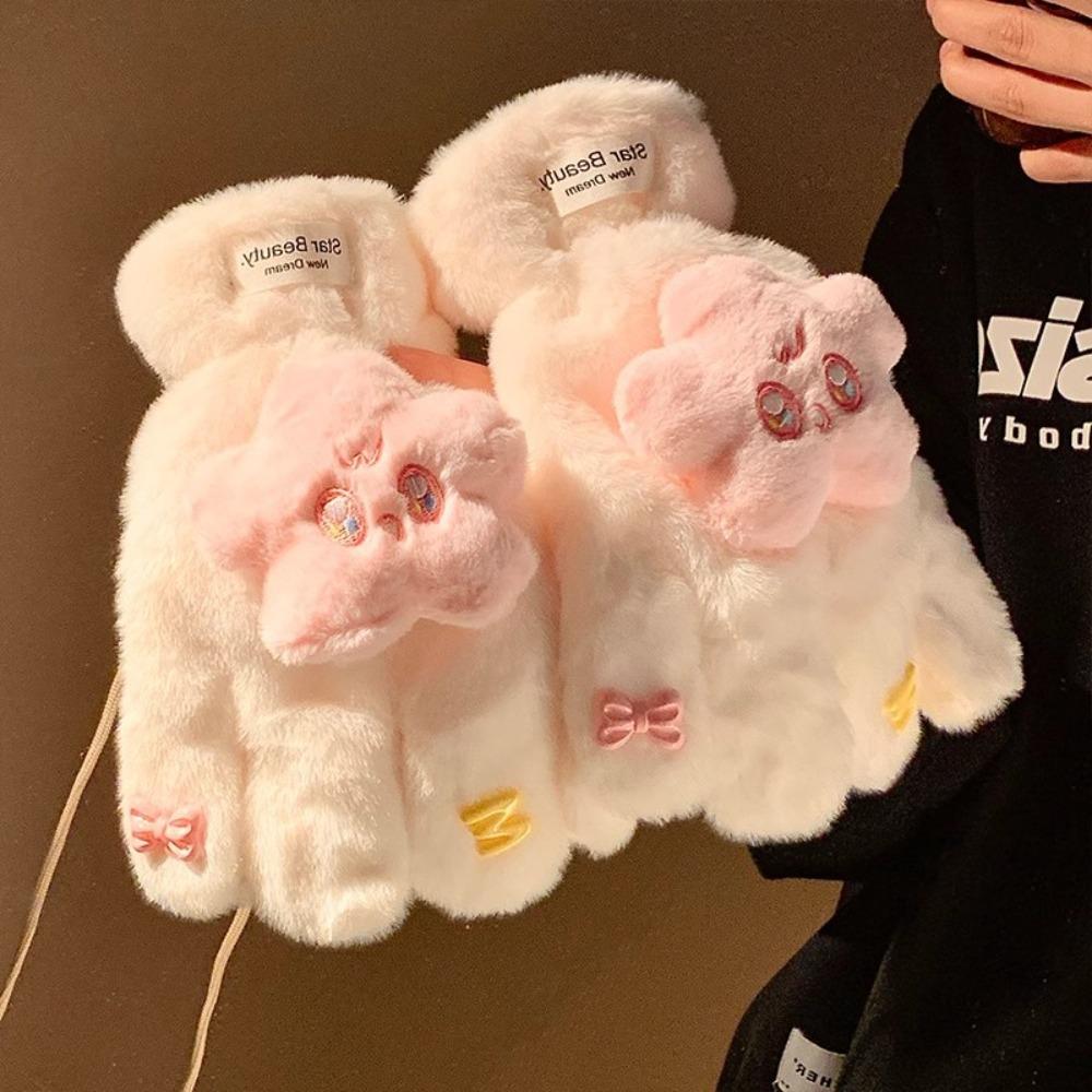 Thicken Cross Scarf Cartoon Gloves New Neckerchief Wrap  Winter