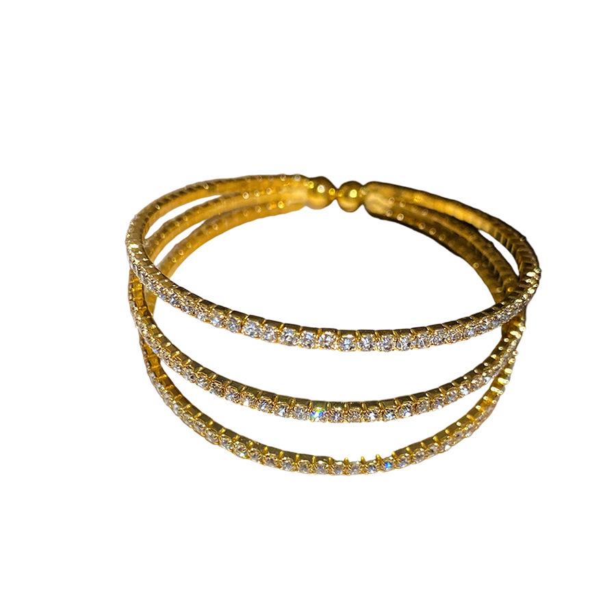 Elegant Multi-Layer Rhinestone Bangle - Luxurious Jewelry for Women