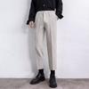 Small Trousers Men's Nine-point Slim-fitting Straight Casual Pants Men's High-end Drape Black Suit Pants Summer