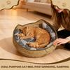 Round Cat Bed Comfortable Woven Washable Kitten Mat Cat Desk Bed For Indoor Outdoor Winter Travel Car Camping Desk Bedside
