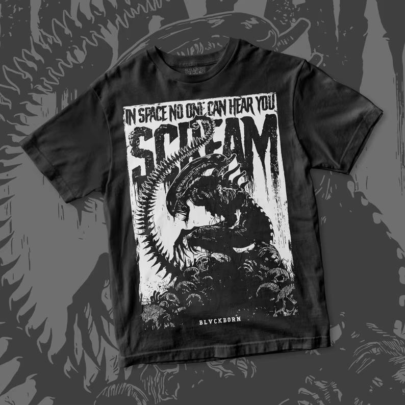 

Summer New Collection No One Can Hear You Scream Cotton Shirt Unisexs Tshirts Y2k Clothes Unisex Y2k Clothes Unisex 4XL