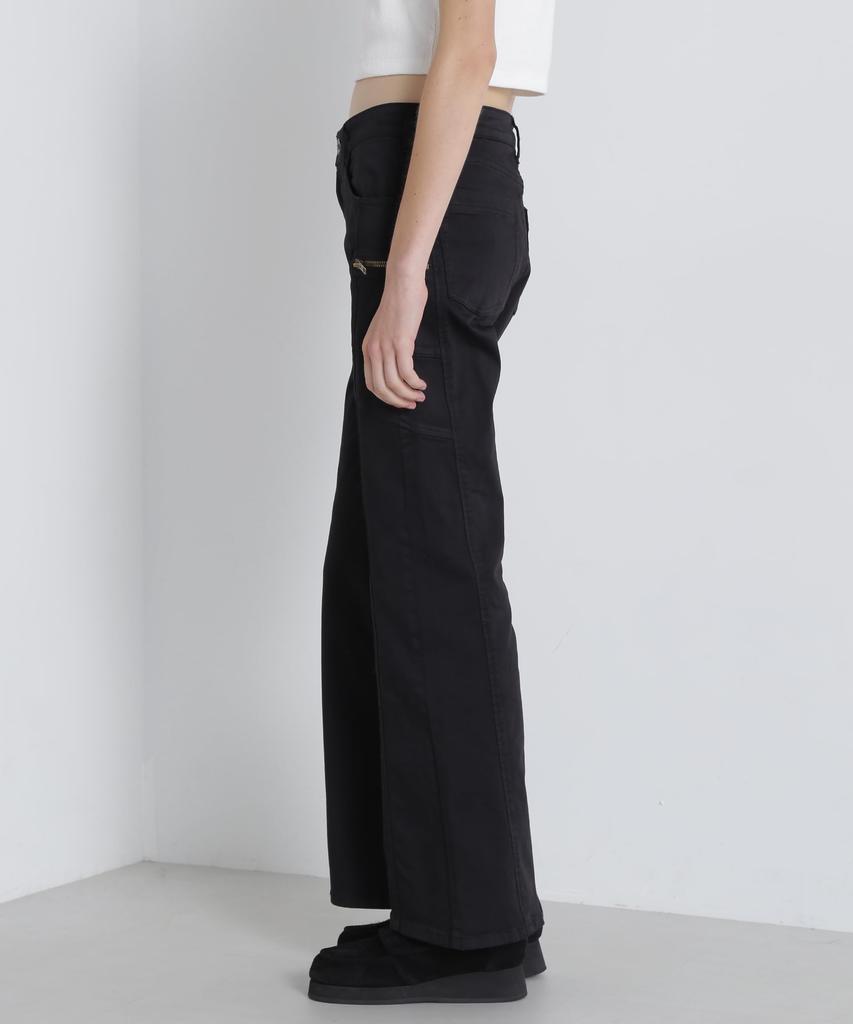 AVIREX Limited Edition SATIN FLARE STRETCH PANTS Women's S 010 Black 783-4910604