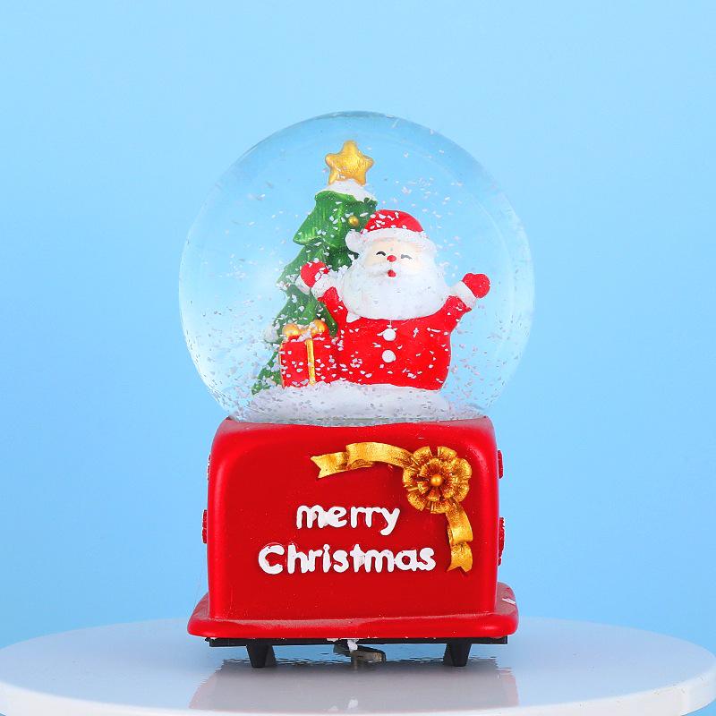 Rotating Musical Christmas Snow Globe - Crystal Ball for Window Display