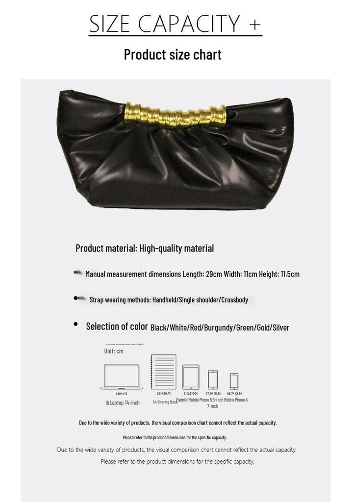 Leia Pleated Metal Dumpling Bag - Luxury Evening Shoulder Bag for Women