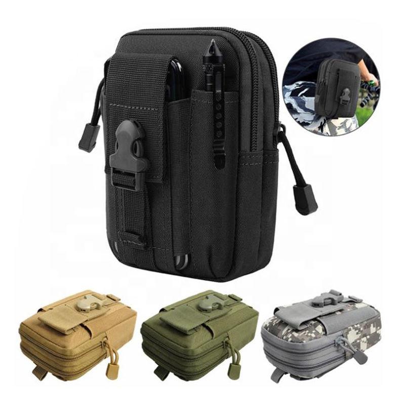 Tactical Molle Pouch EDC Men Belt Waist Bag Molle Phone Case Utility Gadget Gear Tool Organizer Pocket with Cell Phone Holster