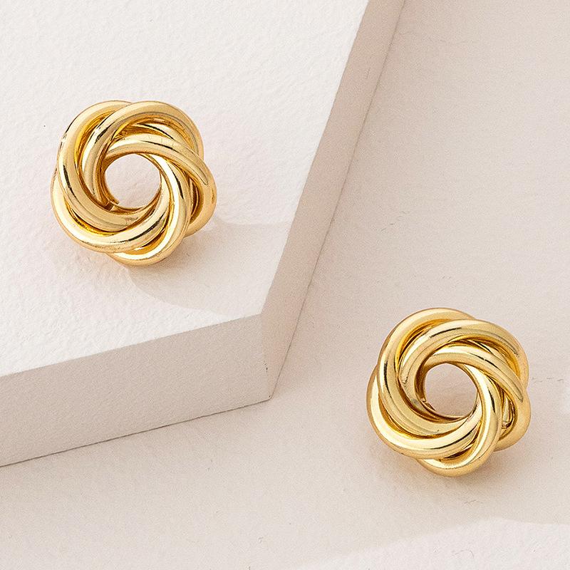 Neue Metall-Kreis-Kettenohrringe Kreative Persönlichkeit Geometrie Frittierte Teigkringel Kreis-Ohrringe Großhandel