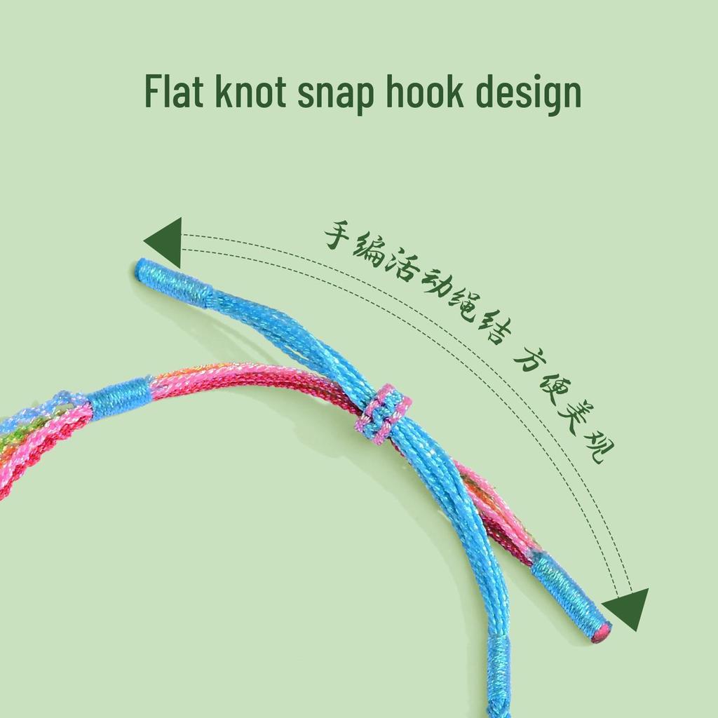 Dragon Boat Festival Iridescent Ping’an Buckle Handmade Bracelet for Children - Five-Color Rope Gift