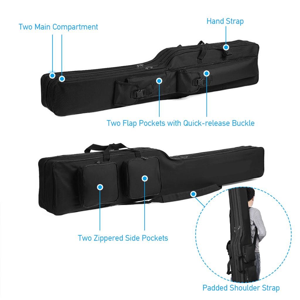Spacious Fishing Bag, Ripstop Polyest , Secure kets, Tackle, Straps, Foldable Storage for Angl