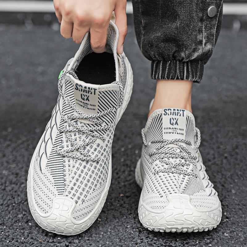 Summer Men Mesh Walking Shoes Lace-up Casual Outdoor Sports Running Shoes  New Sneakers Men Flat Tennis Shoes