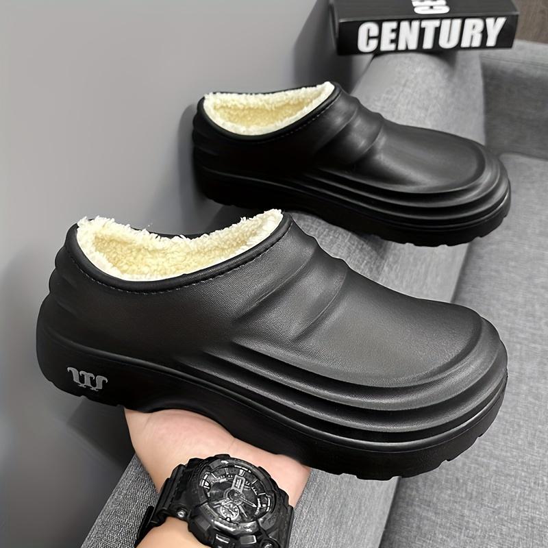 Men Winter Warm Home Shoes Waterproof Garden Shoes Indoor Slip On Concise Shoes for Men