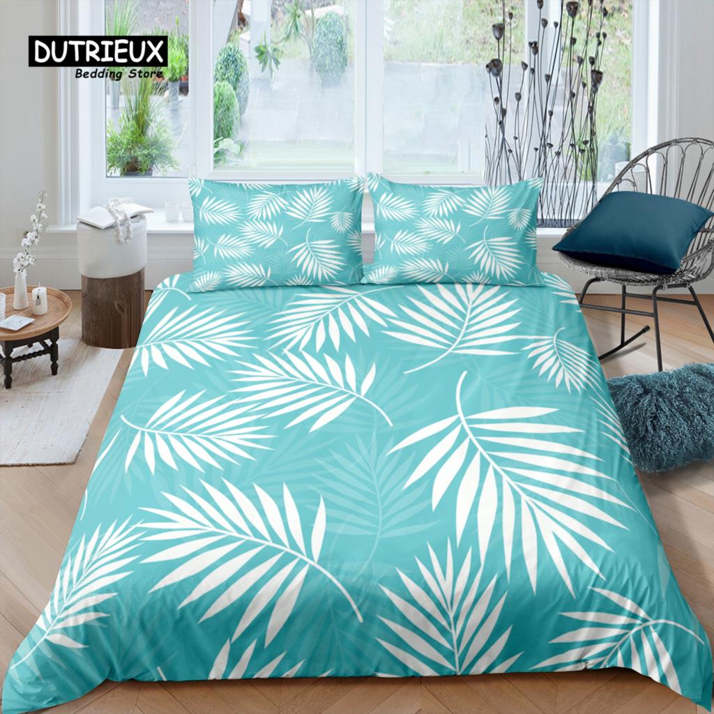 

Роскошный 3D комплект постельного белья с пальмовыми листьями для дома Летнее пододеяльник наволочка Размер Queen и King EU/US/AU/UK Одеяло Постельное белье EU single(135x200cm)