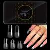 480 Pcs False Nails Tips Soft Gels Tips Semi-Frosted Nails Tips Full Cover Stick on Nails Press On Nails for Women Girl