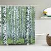 Birch Forest Trees Shower Curtain Natural Landscape Printed Fabric Waterproof Polyester Bath Curtains Bathroom Decor With Hooks
