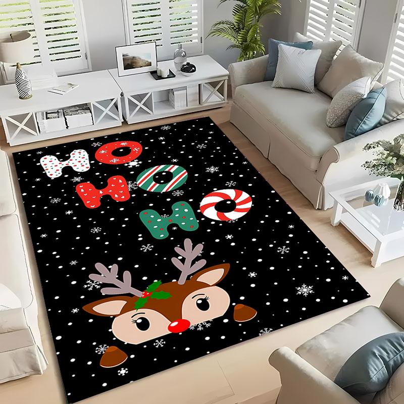 3D Christmas Cartoon Carpet, Living Room Bedroom Home Decor Carpet Garden Lawn Carpet Kitchen Kids Bedroom Mat Christmas Present