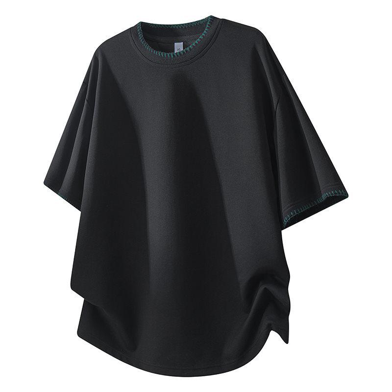 High-End Men's Round-Neck T-Shirt, Trendy Loose-Fit, Breathable for Spring/Summer