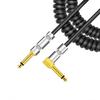 Curly Musical Instrument Audio Guitar Cable Cord 1/4 Inch Straight To Right-angle Gold-plated TS