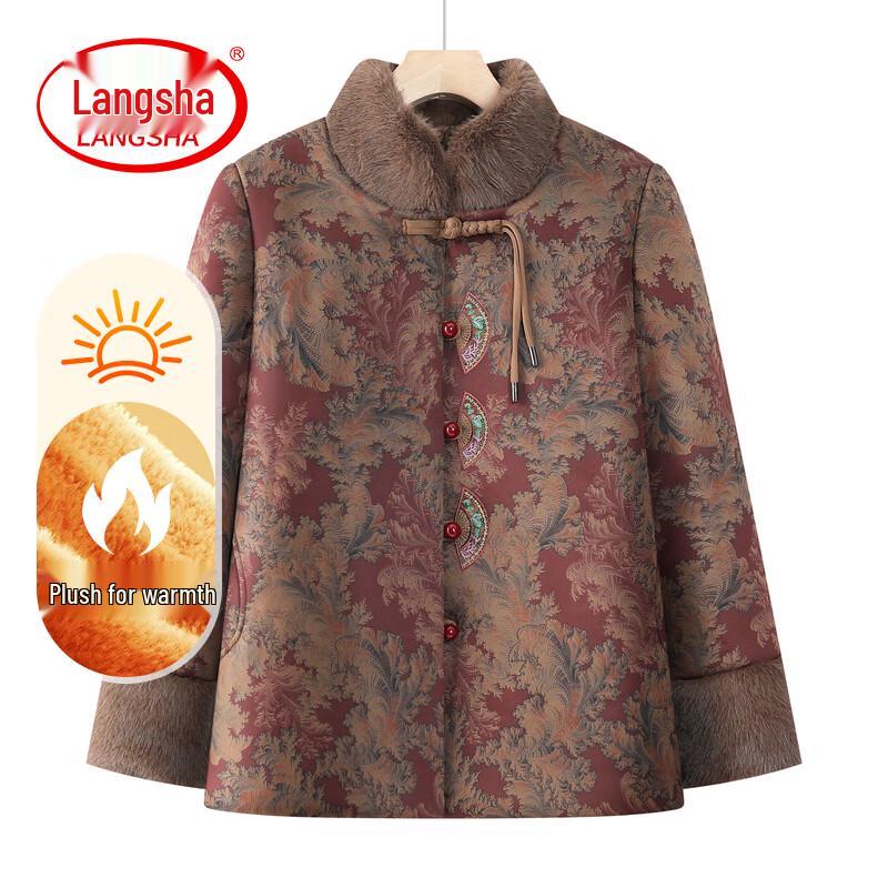 LangSha Women s Padded Tang Suit Style Winter Jacket 5XL