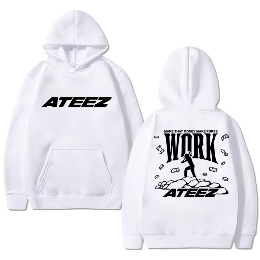 Kpop Ateez World Tour 2025 New Double Sided Printed Hoodies Unisex Fashion Y2k Pullovers Men Women Fleece Long Sleeve Sweatshirt