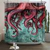 Oktopus Meere Duschvorhänge Badvorhang 180*180cm Wasserdicht Badezimmer Heimdeko Waschbarer Stoff Badezimmersichtschutz Mit 12 Haken
