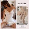Sexy lingerie sexy lace slit temptation ice silk suspender skirt backless burst tits home