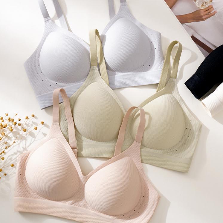 Seamless Bra Women's Seamless Bra Gathering Bra Soft-supported Underwear Invisible Bra Push Up Bra