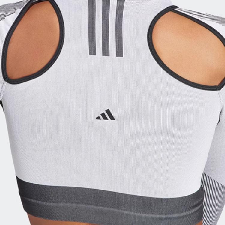 Adidas X Rui Zhou Collaboration FW23 Hollow Design Long Sleeve T-Shirt Women Tops Black White IB1261