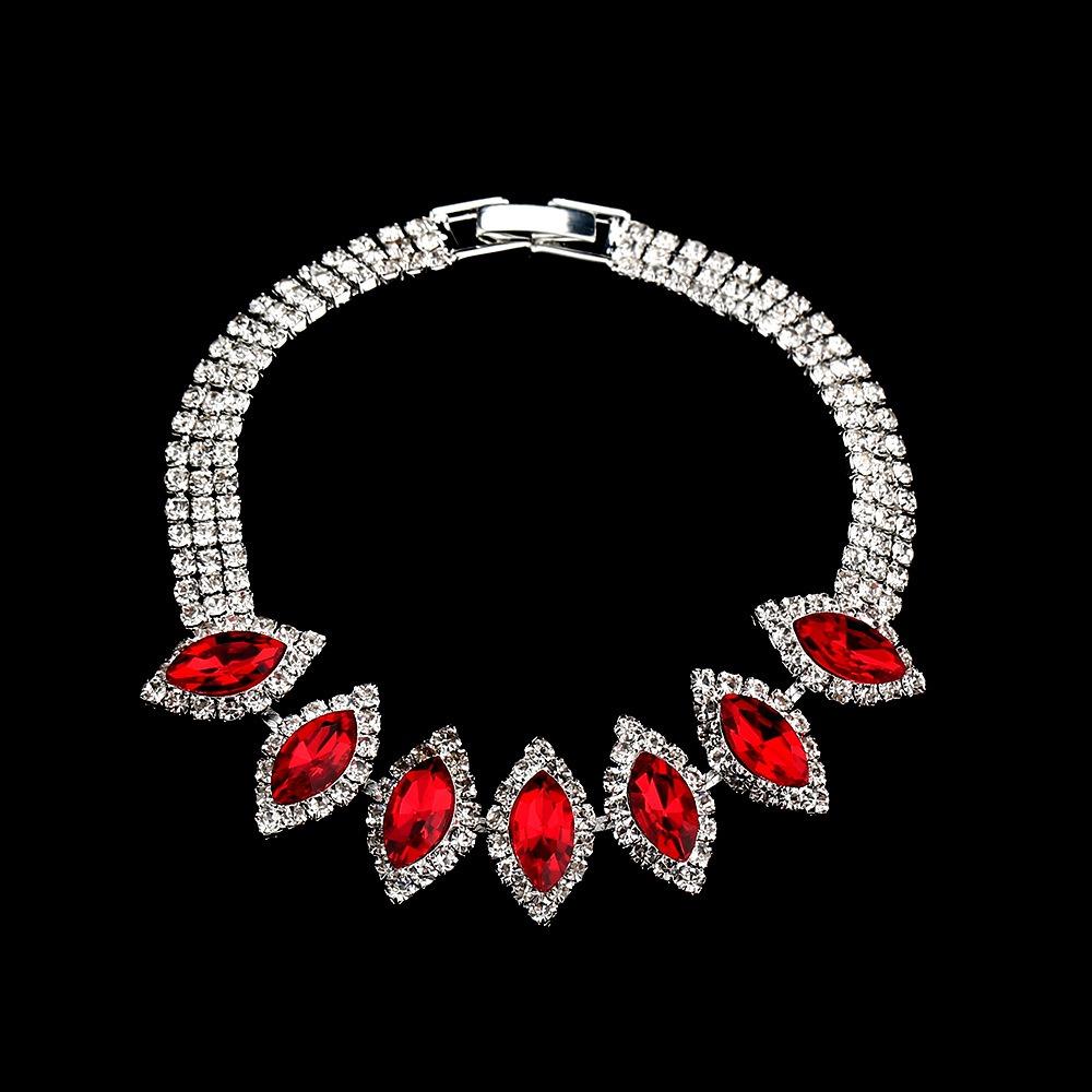 Bright Diamond Zircon Water Drop Necklace Earrings Wedding Jewelry, Shooting Jewelry Set
