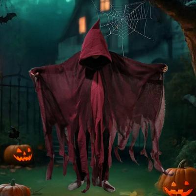 Halloweenský plášť s kapucí pro dospělé Středověký čarodějnický čarodějnický plášť Unisex Kostým ducha Cosplay Křik na kostýmovou párty Cosplay
