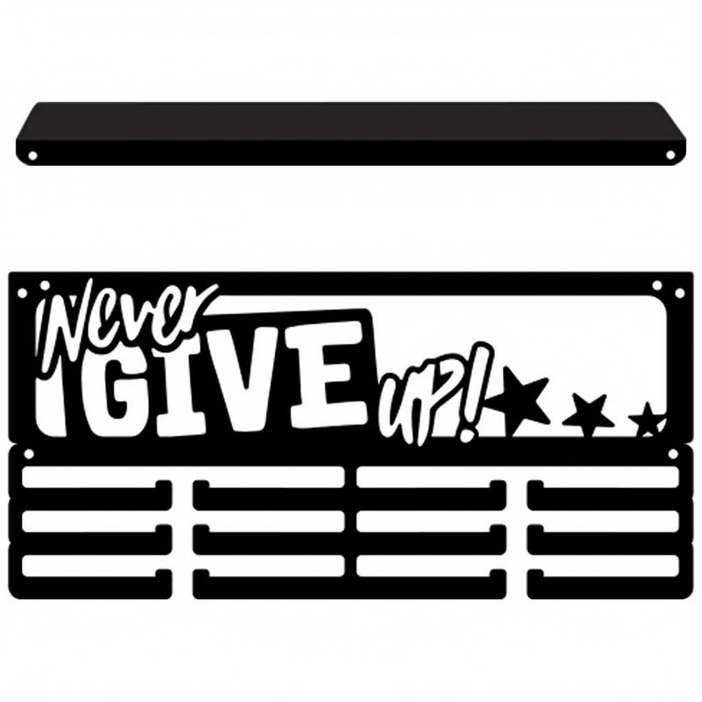 Wall Mount Display Rack with Hooks for Awards and Decor