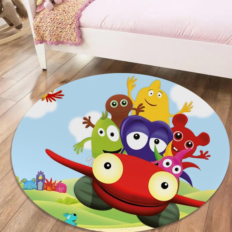 Tappeto Rotondo Babblarna, Tappeto per Soggiorno Camera da Letto Divano Stanza dei Giochi Decorazione, Tappetino Antiscivolo50