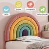 Teen Bed with Height-Adjustable Rainbow Headboard Ergonomic Design Strong Load Bearing Easy To Assemble Youth Bed Home Furniture