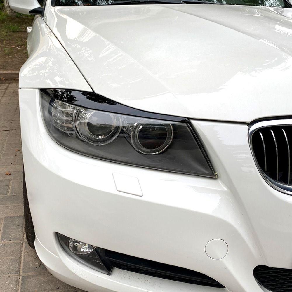 Gloss Black Headlight Eyebrows Headlamp Hood Stickers for BMW 3 Series E90 E91 2005-2012