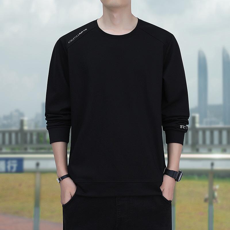 Sweater Men'S Spring And Autumn Crew Neck Pullover Comfortable Bottom Shirt Youth Versatile Large Size Sports Casual Top