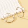 Women's Plain Hoop Clip On Earrings, Minimalist Non-Piercing Statement Earrings, European Style Sophisticated Versatile Jewelry