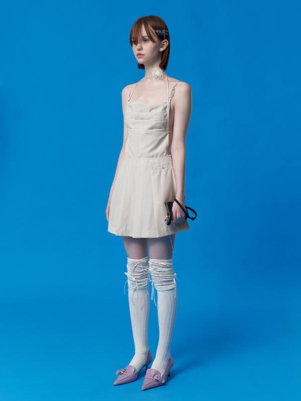 Kirsh Back-Point Pleated Woven Dress [Multi]