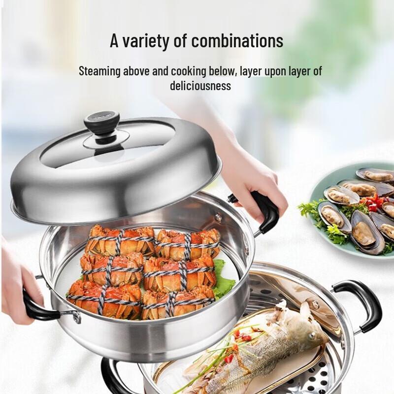 SUPOR 304 Edelstahl Doppelschicht Dampfgarer & Suppentopf