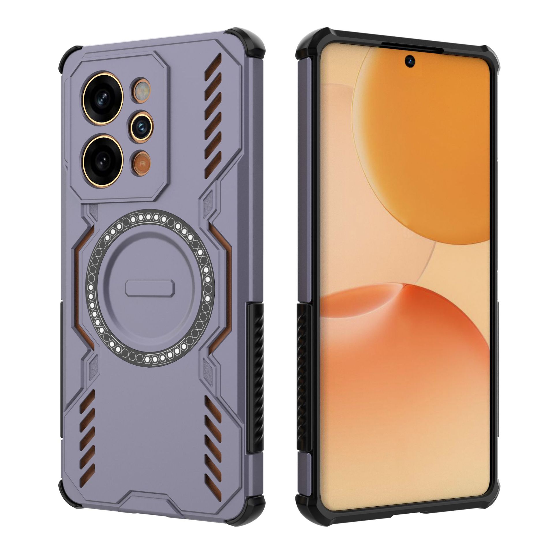 

For For Oppo Realme P4 Power 5G/Realme Narzo Power 5G Magnetic Case,Heat Dissipation Shockproof Phone Cover фіолетовий