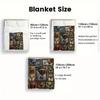 Steampunk Balloon Adventure 2D Flat Pattern Flannel Blanket, High quality All Seasons, Home Decor, Warmth and Comfort, Perfect for Christmas Gifts.