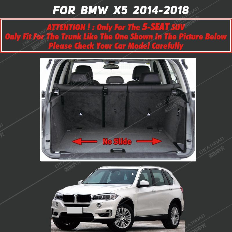 Car Trunk Mat for BMW X5 F15 Five Seats 2014 2015 2016 2017 2018 Cargo Liner Carpet Interior Accessories Cover