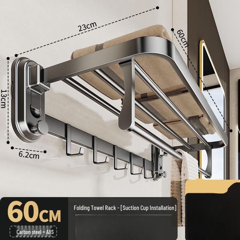 Cmaos No-Drill Suction Cup Bathroom Towel Rack