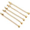 Stainless Steel & Titanium Necklace Extension with Lobster Clasp & Beaded Tail - DIY Accessory Set