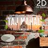 Vintage Rustikal TAJ MAHAL INDIEN Sonnenuntergangsszene Abgenutztes Kennzeichen D Flaches Aluminiumblechschild Wandkunst Dekoration für Indische Tra