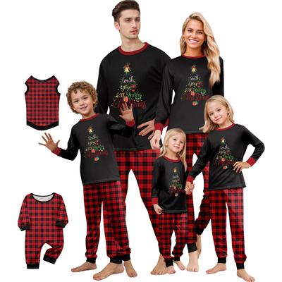 Tryck Söt Familje-Set Pyjamas, Hemkläder, Familje-Set Långärmad Topp Byxor Set