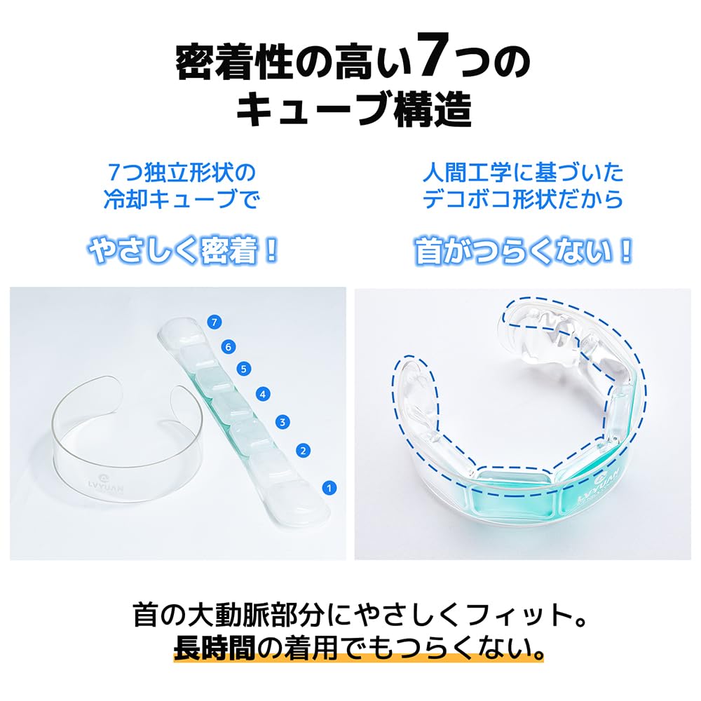 Nackenkühler gegen Hitzschlag Hält die Kühlung für 2 Stunden mit PCM-Kühltechnologie und ergonomisch Transparentgrüner Kühlhalsring für Nacken und