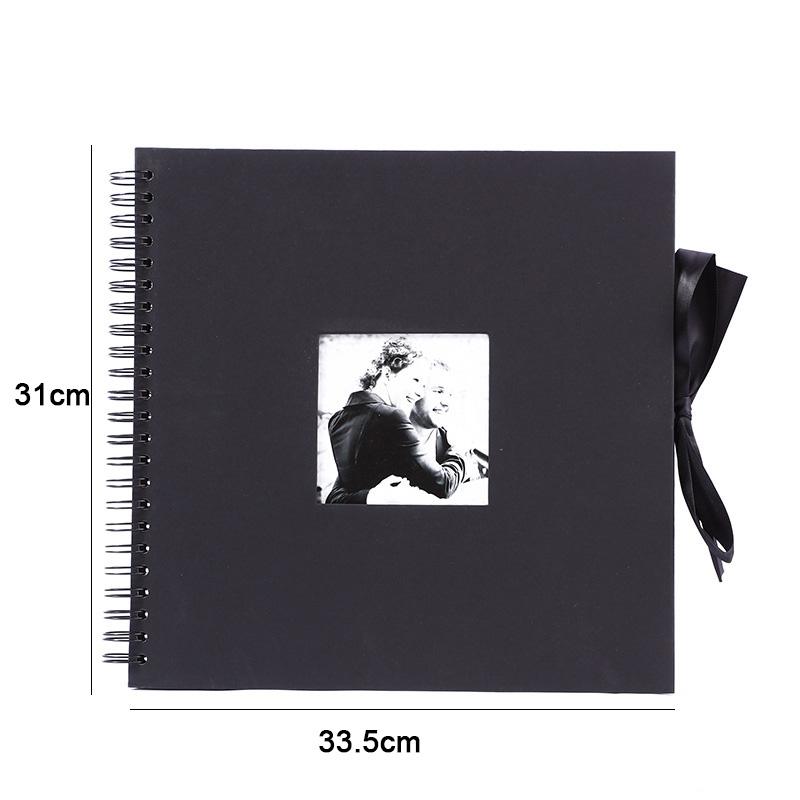 ZK20 80 Schwarze Seiten Erinnerungsbücher DIY Bastel Fotoalben Scrapbook Einband Kraft Album für Hochzeitsjubiläumsgeschenke Erinnerungsbücher