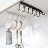 Multifunction Double-row Storage Hook Punch-free Cabinet Metal Shelves Hanging Cup Holder Hooks
