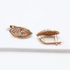 Exquisite Russian Purple Gold Rhombus Earrings Inlaid With Horse'S Eye Zircon Classic Soviet Rose Gold-Plated Ear Buckle Jewelry