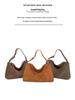Women's 2026 Korean Fashion Large Capacity Genuine Leather Frosted Cowhide Crossbody Shoulder Bag