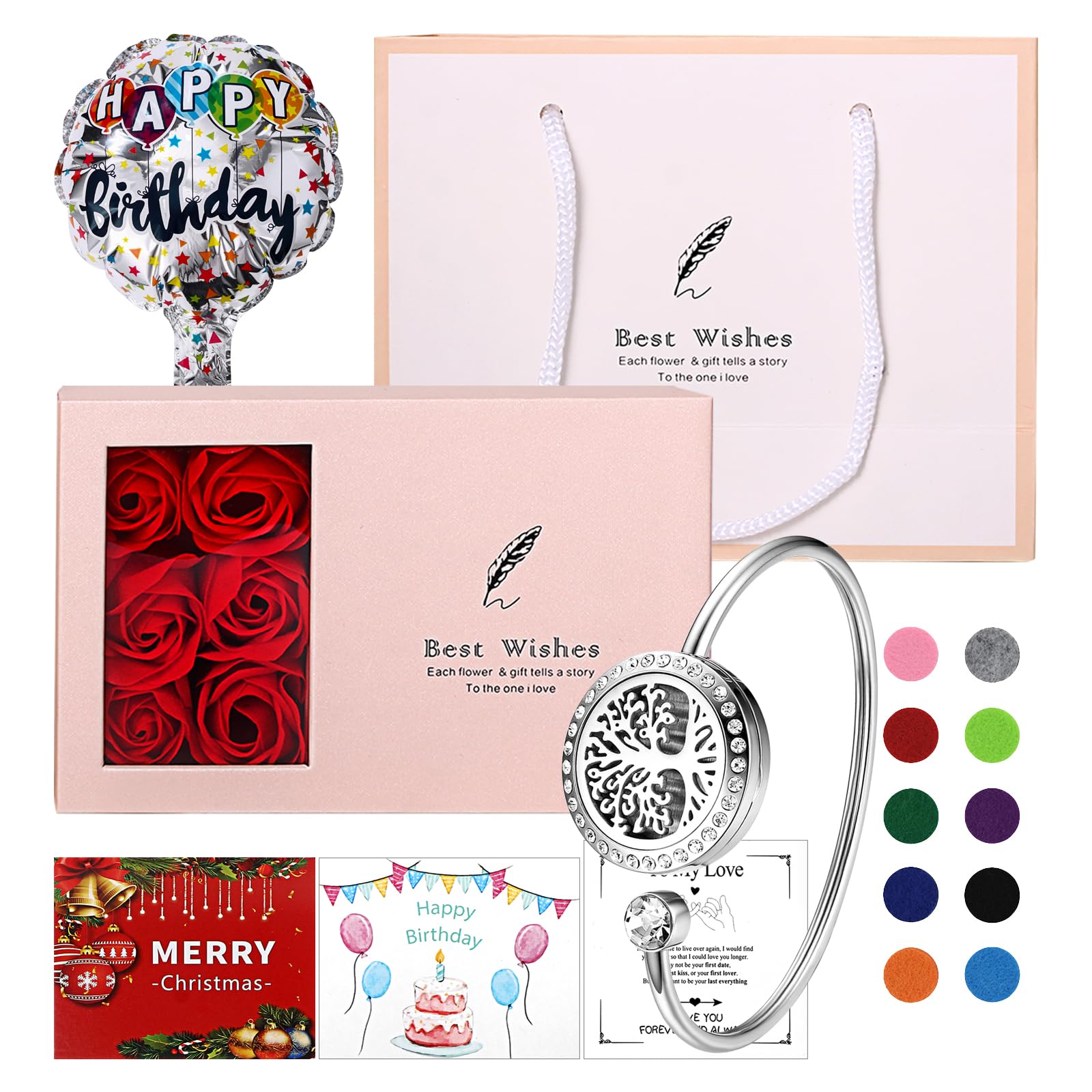 

Stainless Steel Bangle Gift Set with 10 Popular and Cute Tree of Life Silver Day Gift for Her [JEWELRYWE] Women s Pads Bracelet, Armlet, -